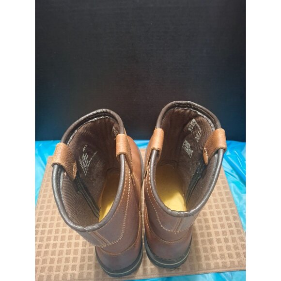 Brahma Mens Size 9.5 W Brown Leather/Manmade Western Pull-On Work Boots. Safety - Picture 6 of 9